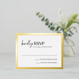 Chic Modern Wedding Folie RSVP Card Uitnodiging Briefkaart