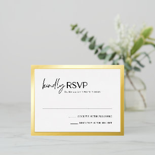 Chic Modern Wedding Folie RSVP Card Uitnodiging Briefkaart