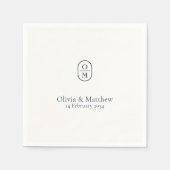 Chic Modern Wedding Monogram Wedding Servet (Voorkant)