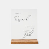 Chic modern wedding reserved acrylic  acryl bord (Voorkant)