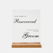 Chic Modern Wedding Reserved Sign Acryl Bord (Voorkant)