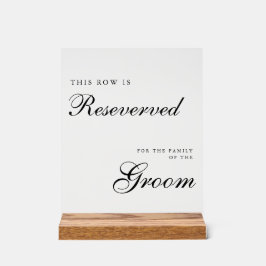 Chic Modern Wedding Reserved Sign Acryl Bord