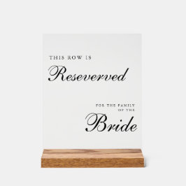 Chic Modern Wedding Reserved Sign Acryl Bord