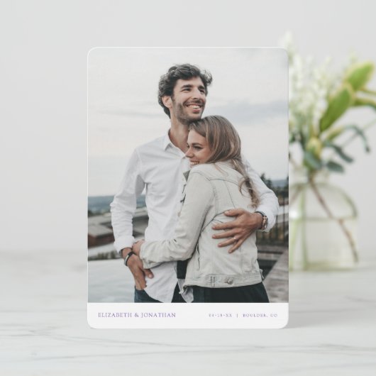 Chic Modern Wedding sparen de Datum uitnodigen Sja Kaart (Staand voorkant)