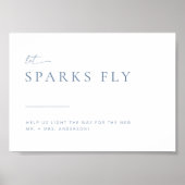 Chic + Modern Wedding Sparkler Exit Sign | Blauw Poster (Voorkant)