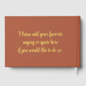 Chic Modern Wedding Terracotta Gouden Folie Hardco Gastenboek (Achterkant)