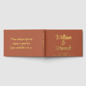 Chic Modern Wedding Terracotta Gouden Folie Hardco Gastenboek (Volledig)