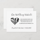 Chic Modern Wedding website hart QR code RSVP Informatiekaartje (Voorkant / Achterkant)