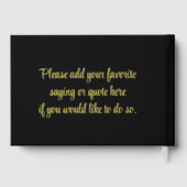 Chic Modern Wedding Zwart met Gouden Folie Hardcov Gastenboek (Achterkant)