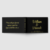 Chic Modern Wedding Zwart met Gouden Folie Hardcov Gastenboek (Volledig)