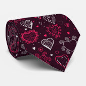Chic Modern Whimsical Love Hearts Valentijnsdag Stropdas (Opgerold)