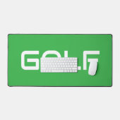 Chic Modern White GOLF Text Kelly Green Background Bureaumat (Keyboard & Muis)