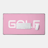 Chic Modern White GOLF Text Light Pink Background Bureaumat (Keyboard & Muis)