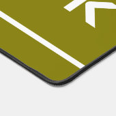 Chic Modern White TEAMWORK Stripes On Golden Olive Bureaumat (Hoek)