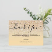 Chic Modern Yellow Gold Glitter Ombre Bedankkaart (Staand voorkant)