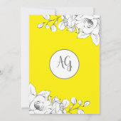 Chic Modern Yellow White Floral 21st Birthday Kaart (Achterkant)