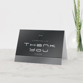 Chic Modern Zakelijk Zwart Zilver Bedankkaart