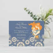 Chic Modern Zwangere Baby shower Kaart (Staand voorkant)