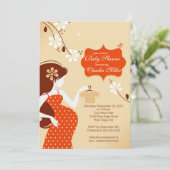 Chic Modern Zwangere Baby shower Kaart (Staand voorkant)