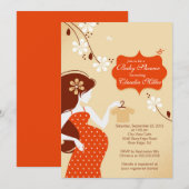 Chic Modern Zwangere Baby shower Kaart (Voorkant / Achterkant)