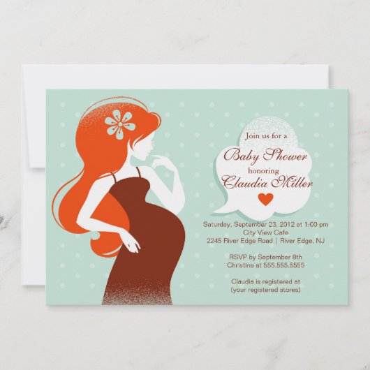 Chic Modern Zwangere Baby shower Kaart (Voorkant)