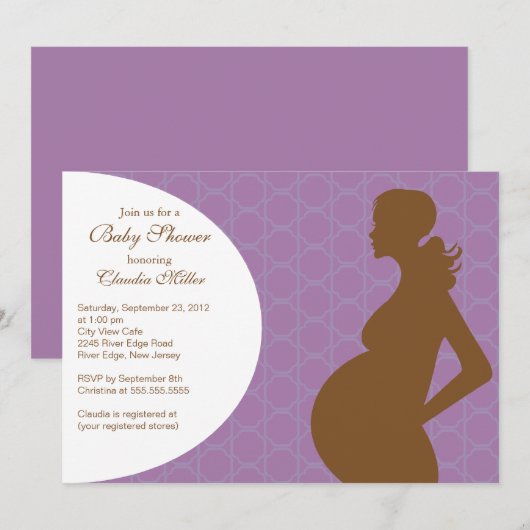 Chic Modern Zwangere moeder Neutraal Baby shower Kaart (Voorkant / Achterkant)