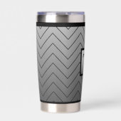 Chic Modern Zwart en Grijs Chevron Geïsoleerde Drinkbeker (Voorkant)
