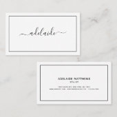 Chic Modern zwart haarstylist script Visitekaartje (Voorkant / Achterkant)