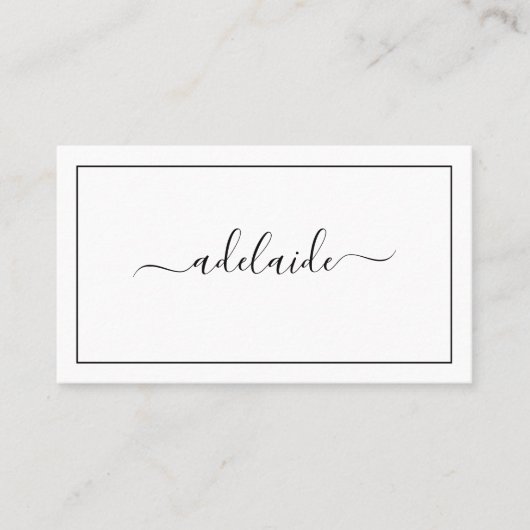 Chic Modern zwart haarstylist script Visitekaartje (Voorkant)