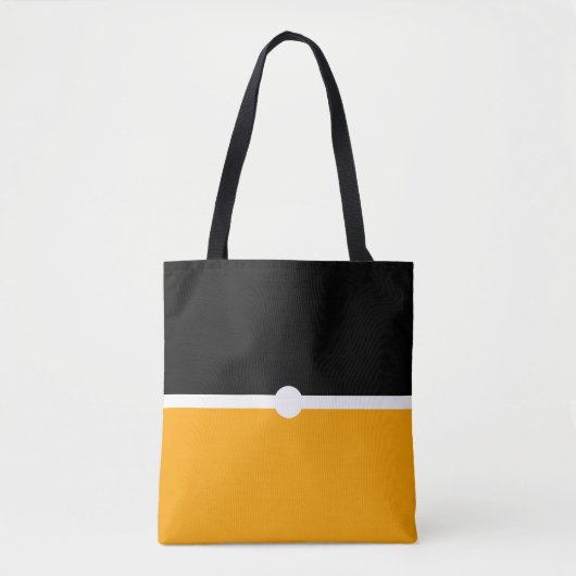 Chic Modern Zwart Helder Geel Wit Kleurblok Tote Bag (Voorkant)