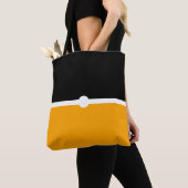 Chic Modern Zwart Helder Geel Wit Kleurblok Tote Bag (Dichtbij)