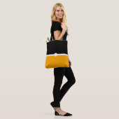 Chic Modern Zwart Helder Geel Wit Kleurblok Tote Bag (Op model)