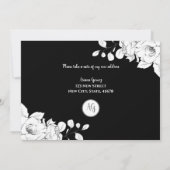 Chic modern zwart wit bloemmotief verhuisbericht aankondiging (Achterkant)