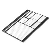 Chic Modern Zwart Wit Dagelijkse Planner To-Do Lij Notitieblok (Schuin)