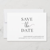 Chic Modern Zwart Wit Huwelijk Save The Date Kaart (Voorkant)