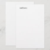 Chic Modern Zwart Wit Jouw Naam Minimalistisch Briefpapier (Voorkant / Achterkant)