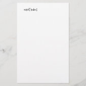Chic Modern Zwart Wit Jouw Naam Minimalistisch Briefpapier (Voorkant)