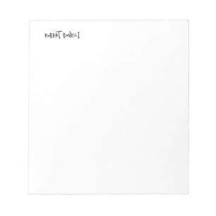 Chic Modern Zwart Wit Jouw Naam Minimalistisch Notitieblok
