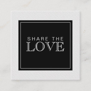 Chic Modern Zwart-wit Stripes Referral Kaart Vierkante Visitekaartje