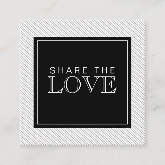 Chic Modern Zwart-wit Stripes Referral Kaart Vierkante Visitekaartje (Voorkant)