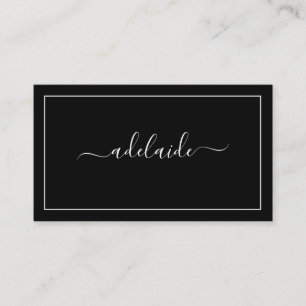 Chic Moderne black hair stylist script Visitekaartje