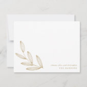 Chic Moderne Botanische Kieming Tan Crème en Wit Notitiekaartje (Voorkant)