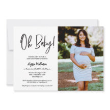 Chic Moderne Foto Handlettering Oh Baby shower