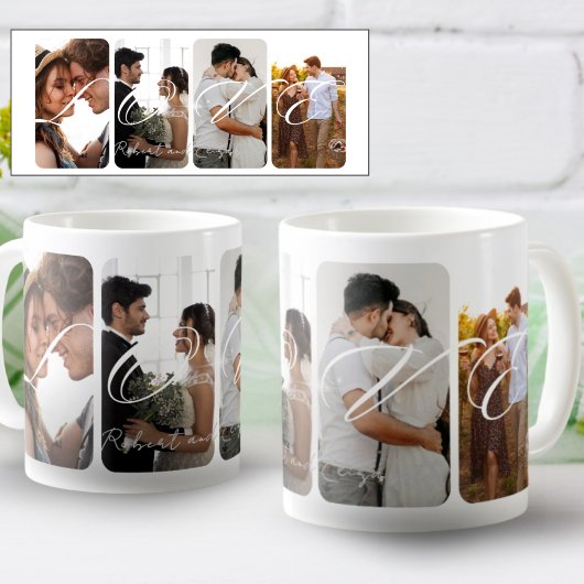 Chic Moderne Fotocollage Keepsake Koffiemok