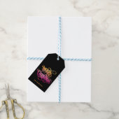 Chic Moderne Glitter Kalligrafie Vrolijk Kerstfees Cadeaulabel (Met Touw)
