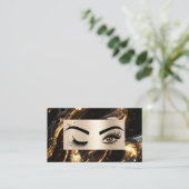 Chic Moderne Gouden Make-up Ogen Schoonheidssalon Visitekaartje (Staand voorkant)
