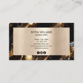 Chic Moderne Gouden Make-up Ogen Schoonheidssalon Visitekaartje (Achterkant)