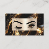 Chic Moderne Gouden Make-up Ogen Schoonheidssalon Visitekaartje (Voorkant)