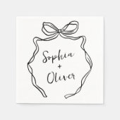 Chic Moderne Hand Getrokken Boog Huwelijk Servet (Voorkant)