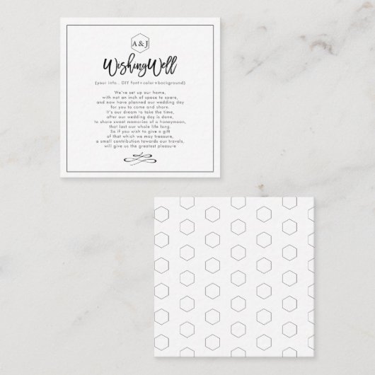 Chic+Moderne kaarten voor weduwschap met script Vierkante Visitekaartje (Voorkant / Achterkant)